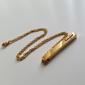 Personalized Engraved Drop Pendant Gold Chain Gift for all occasions 