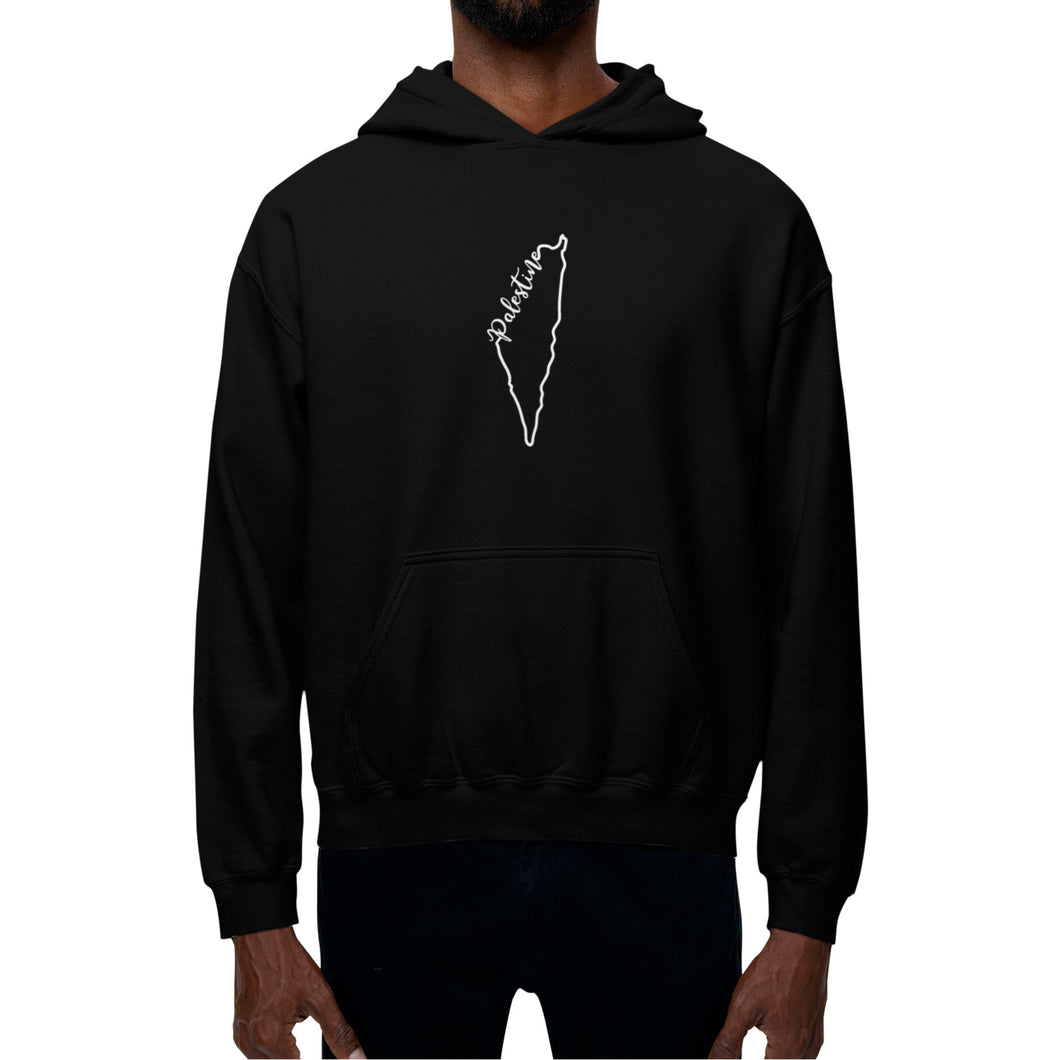 Palestine charity hoody - Palestine Map black hoody