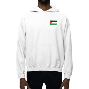 Palestine charity hoody - white hoody with small flag